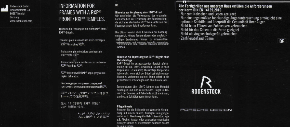 Top Optik Pfeil GmbH Mainz Porsche Design Lesebrille P'8815 Brillen